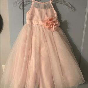 Elegant Pink Kids Dress with Floral Accent